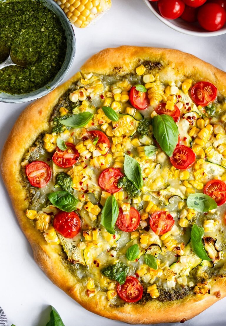 Sweet Corn Pizza | Dietitian Debbie Dishes