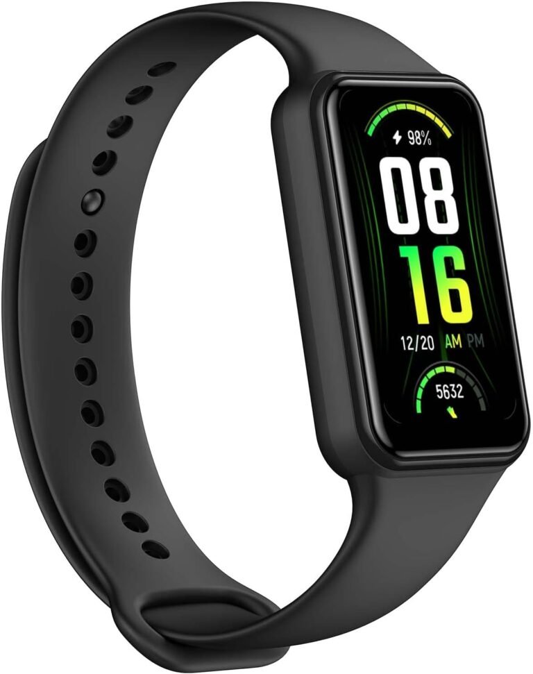 Amazfit Band 7 Fitness and Activity Trackers and Smartwatches, Heart Rate, SpO2, Sleep Analysis, Amazon Alexa Built-In, 18-Day Battery, Black