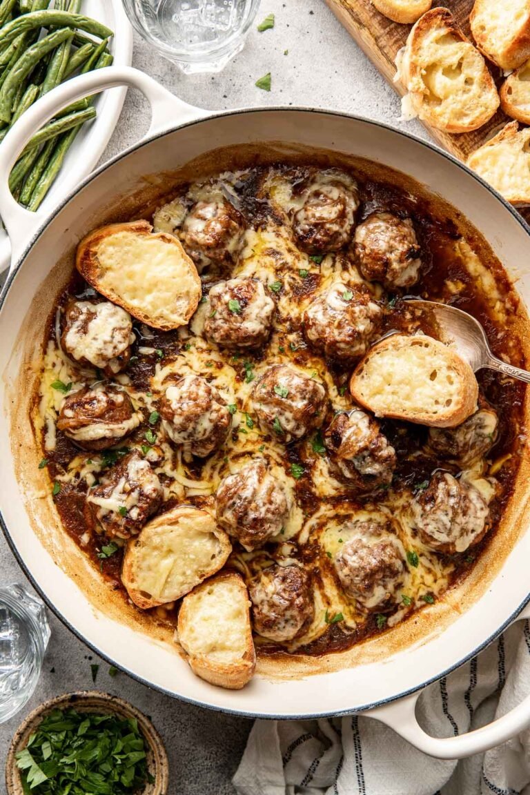 French Onion Meatballs