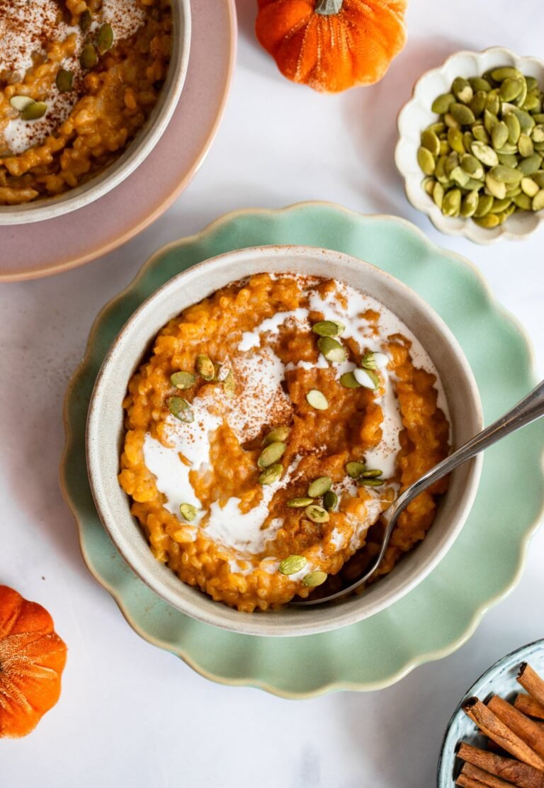 Easy Pumpkin Rice Pudding | Dietitian Debbie Dishes