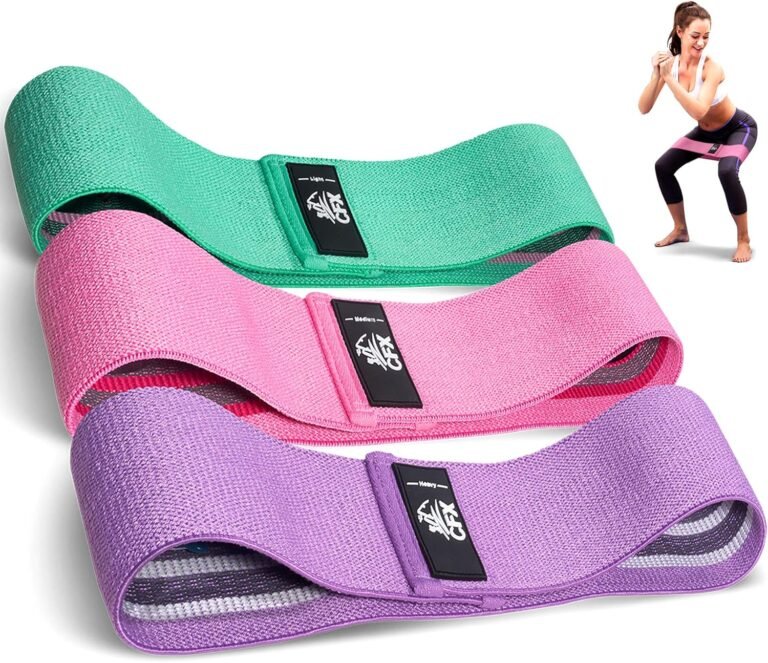 CFX Resistance Bands Set, Exercise Bands with Non-Slip Design for HIPS & Glutes, 3 Levels Workout Bands for Women and Men, Booty Bands for Home Fitness, Yoga, Pilates