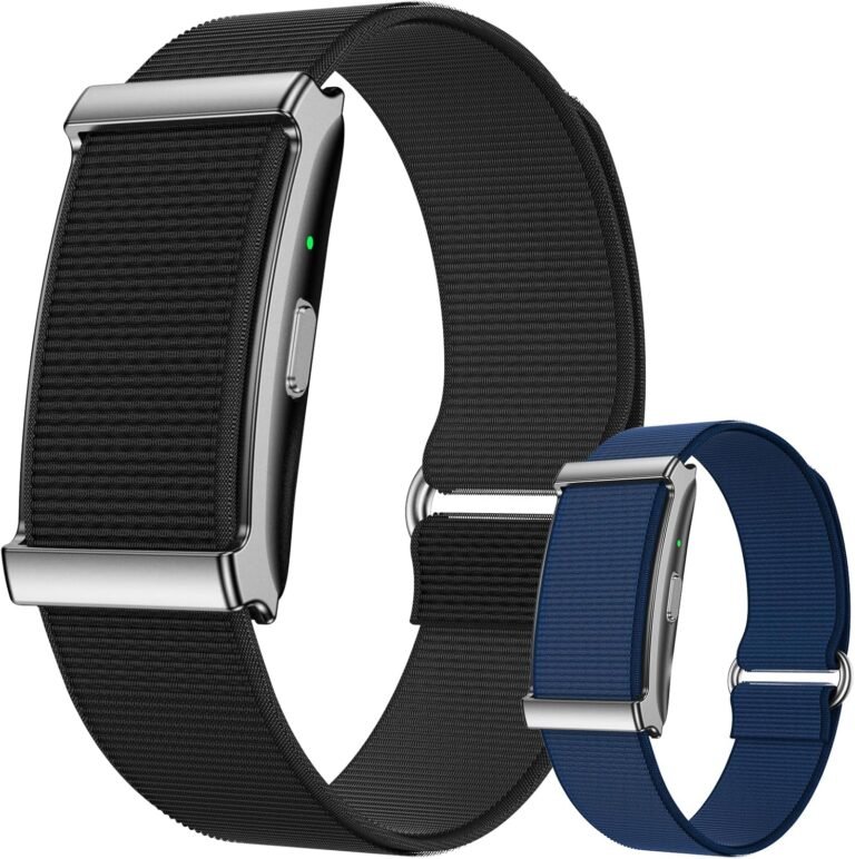 Smart Activity Fitness Tracker, Heart Rate Sleep Monitor, GPS Tracking, 120+ Sport Modes, 30-Day Battery, 2 Bands Black & Blue