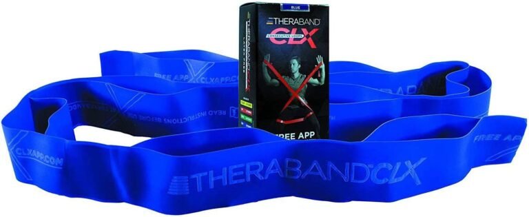 THERABAND CLX Resistance Band with Loops, 5-Foot Non-Latex Exercise Band for Mobility, Rehab, Stretching & Home Workouts, Color-Coded Resistance Levels