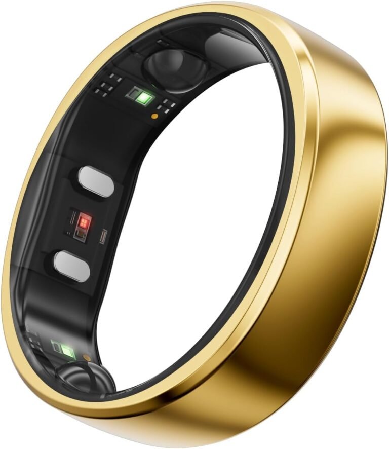RingConn Gen 2, Smart Ring with Sleep Apnea Monitoring, 12-Day Battery Life, Stress/Heart Rate/Women’s Health Tracker, Android & iOS Compatible (Gold, Size 8)