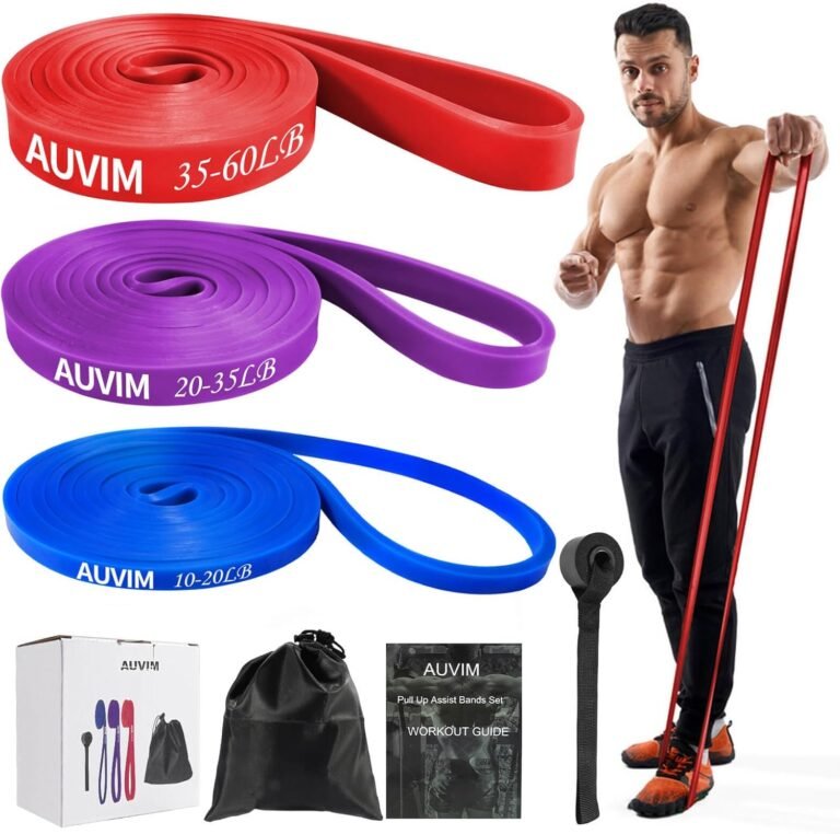 Resistance Bands Set Pull Up Bands 3 Different Levels Fitness Exercise Bands for Men Women for Strength Training,Pilates,Yoga,Crossfit Include Door Anchor Storage Bag and Workout Guide