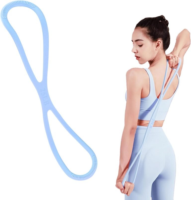 Figure 8 Resistance Band, Exercise Bands for Men and Women with Handles, Yoga Pilates Home Fitness Equipment(Blue)