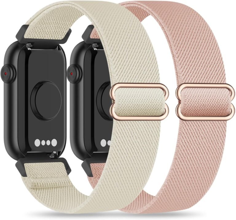 2 Pack Stretchy 16mm Nylon Bands Compatible with FITVII HM08/MorePro HM08/Amzhero-Runfit D26/KALINCO Slim Fitness Tracker