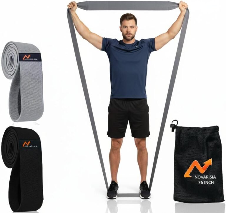 76 Inches Long Heavy Fabric Resistance Bands for Women and Men – Non-Slip, Durable Exercise Bands for Stretching, Yoga, Home Fitness