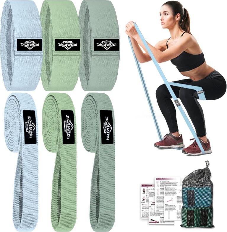 DICYWUDI Fabric Resistance Bands for Working Out, 6Pack Non-Slip Exercise Bands for Women and Men, Fabric Booty Bands for Home, Fitness, Pilates, Stretching