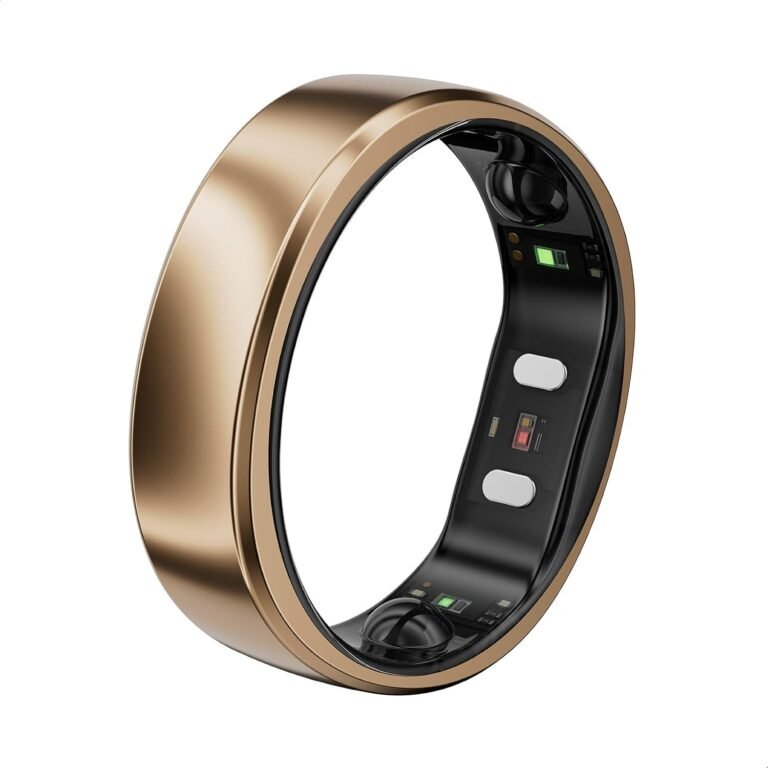 RingConn Gen 2 Air, Ultra-Thin AI Smart Ring, 10-Day Battery Life, Fitness/Sleep/Stress/HR Tracker for Women&Men, No App Fee for Standard Features, iOS & Android Compatible (Size 8, Dune Gold)