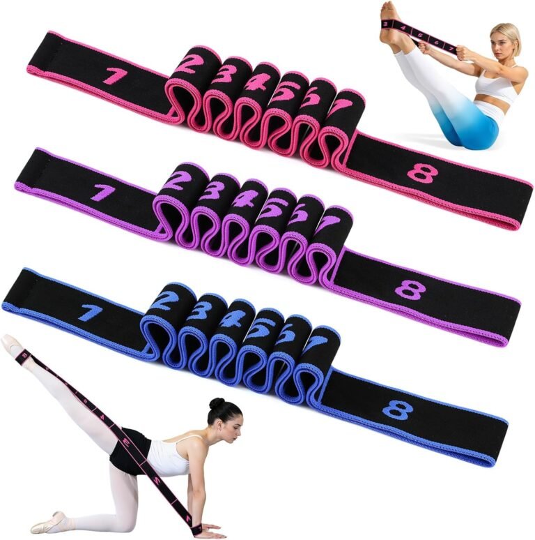 3PCS Fitness Resistance Band for Stretching and Yoga, 8-Section Numbered Elastic Resistance Band | Fitness Band with Clear Markings for Yoga, Stretching, Pilates