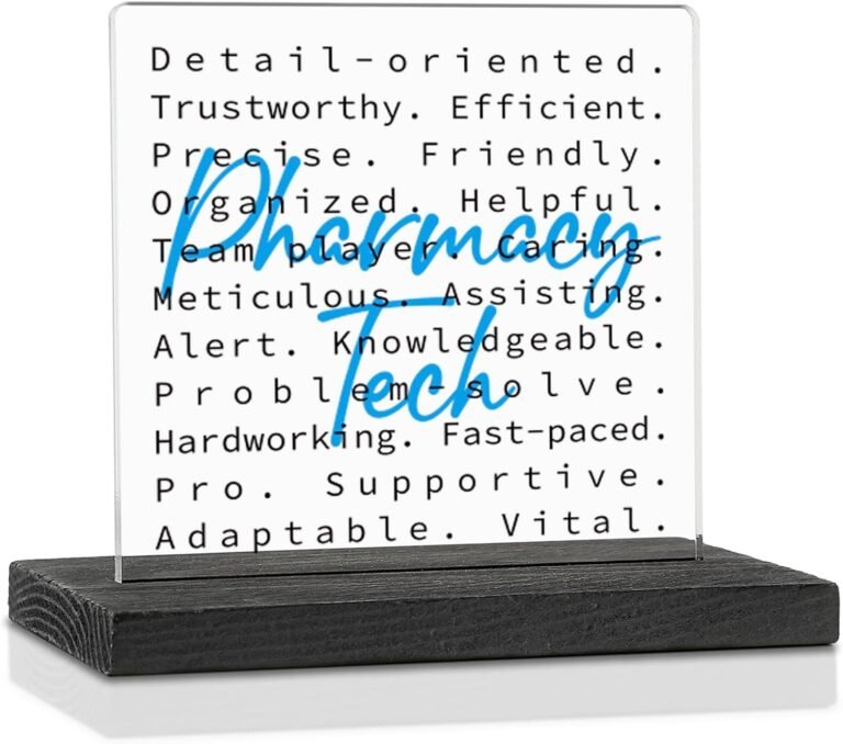 Appreciation Gifts for Pharmacy Technicians, National Pharmacy Technician Day Gifts, Gifts for Pharmacy Healthcare Workers, Pharmacies Team Desk Decor Sign Plaque VA33