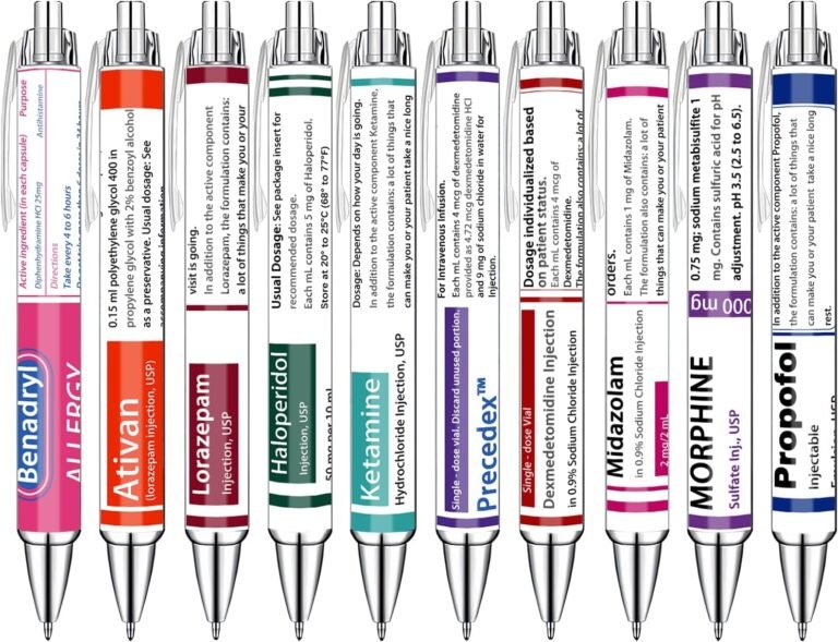 Idealmuzik Pharmacy Pens Set – Fun Medical-Themed Ballpoint Pens for Pharmacists,Nurse,Pharmacy Students,and Healthcare Workers – Smooth Writing Pens for School,Journaling,or Work – 8 Pack
