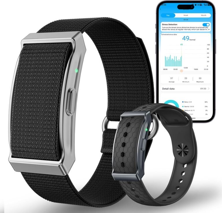 Health Smart Bracelet, Wearable Activity & Fitness Tracker Band, 24H Sleep Tracker, All-Day Continuous Heart Rate/Blood Pressure/HRV/Stress Monitor/1ATM Waterproof, 120+ Sports Modes, Free App