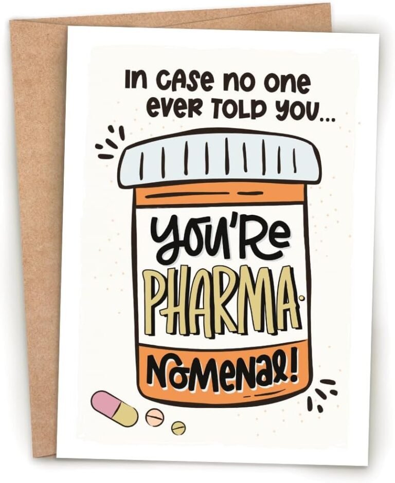 m&h invites Funny Pharmacy Card – You’re Pharma-Nomenal Medicine Humor for Pharmacist, Pharmacy Tech, Student, Doctor, Nurse – Birthday, Thank You, Appreciation For Healthcare Greeting Card