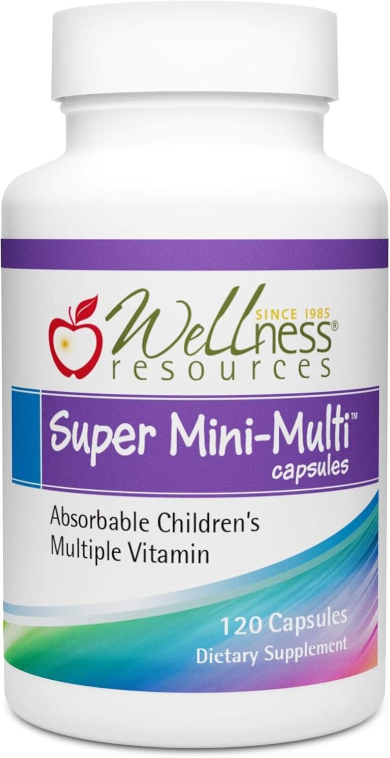 Super Mini-Multi – Children’s Multivitamin Swallowable Capsules with Methyl Folate, Methyl B12 and Coenzyme B Vitamins for Growth, Focus, Brain Health (120 Capsules)