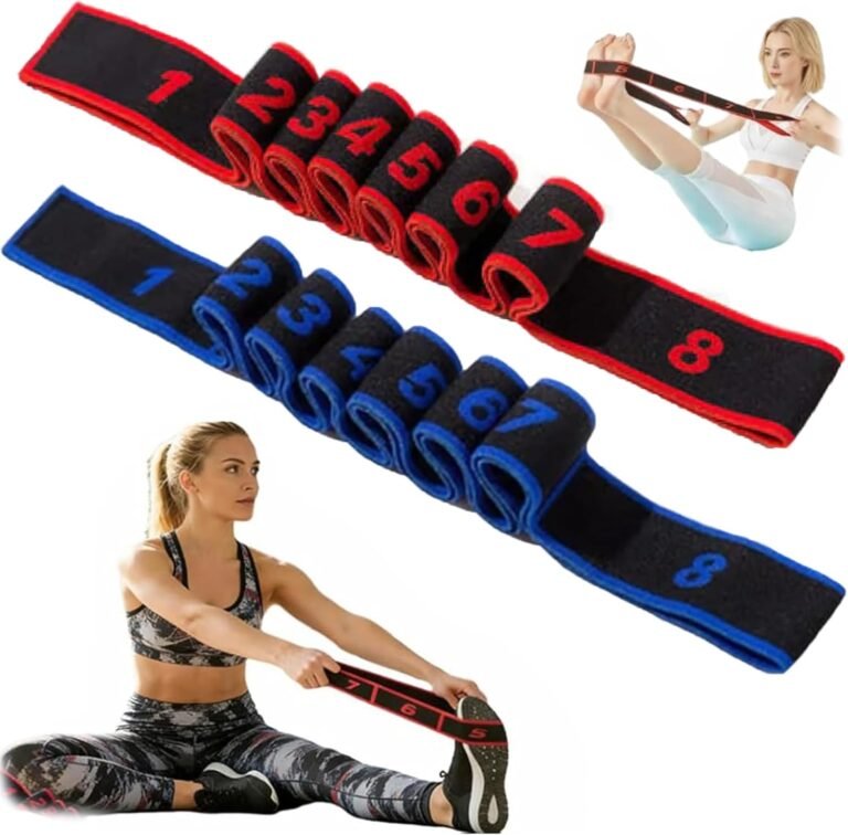 2PCS Fitness Resistance Band for Stretching and Yoga, Numbered Resistance Band with Clear Markings, 8-Section Elastic Training Bands for Yoga, Stretching, Pilates, Fitness