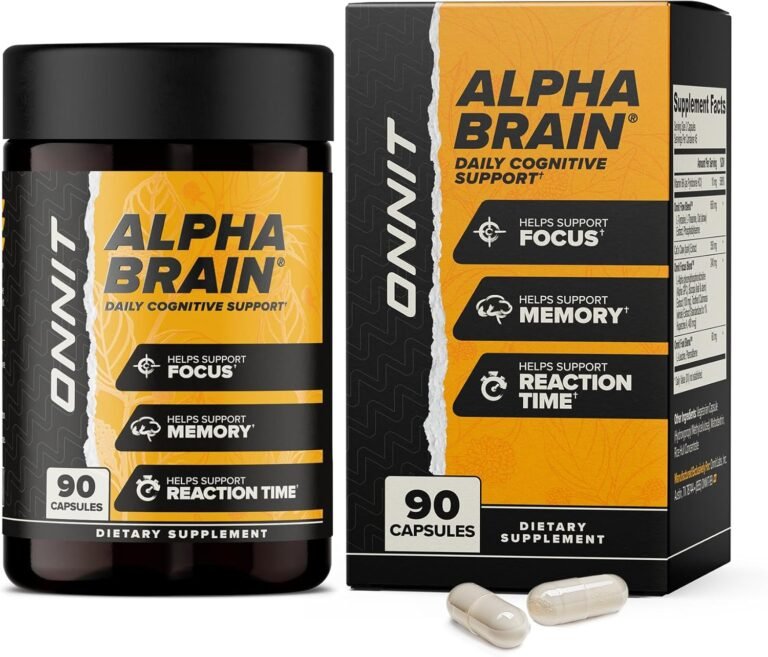 ONNIT Alpha Brain Nootropic Brain Supplement for Men and Women, IGEN Non-GMO Tested, Memory, Mental Clarity, Cognitive Support and Focus Capsules with L-Theanine and Vitamin B6 (90 Count)