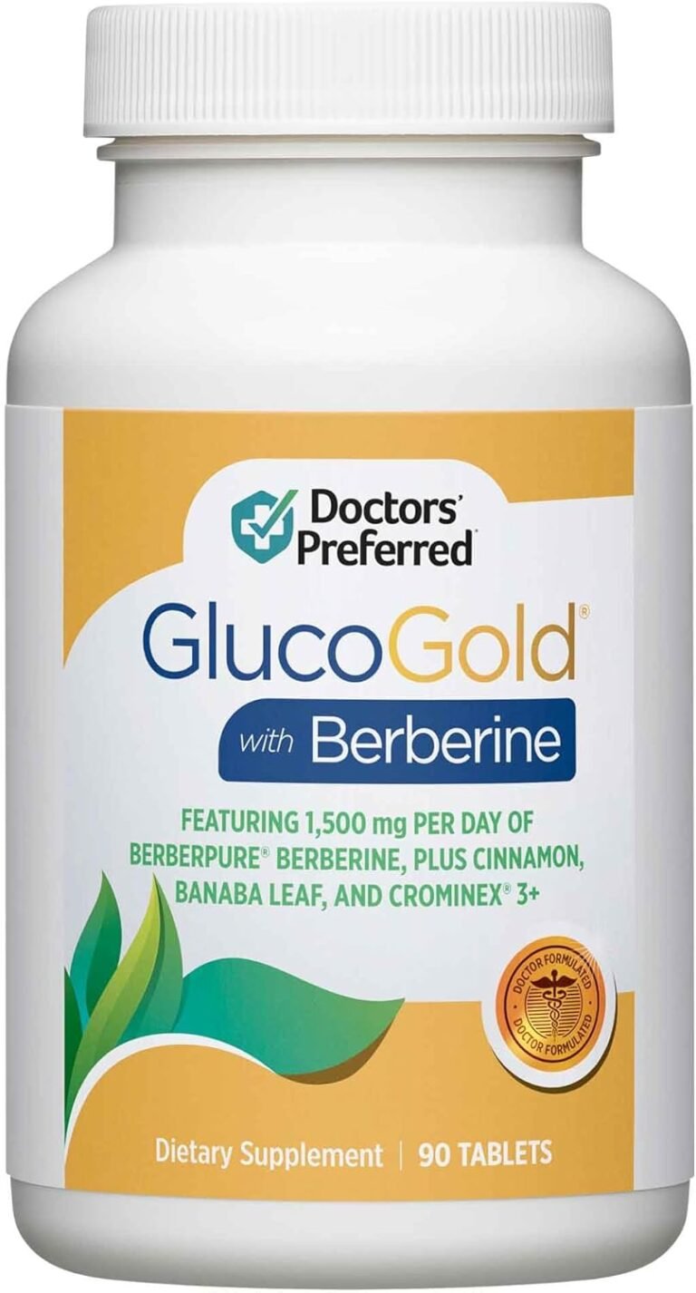 DOCTORS’ PREFERRED GlucoGold with Berberine, Concentrated Cinnamon, Chromium, Banaba Leaf Extract (90 Tablets)