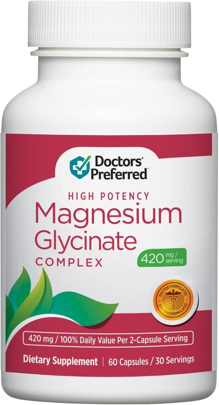 DOCTORS’ PREFERRED High Potency Magnesium Glycinate Complex- Doctor-Developed Formula for Heart Health, Mood Support and More | 420 mg per Serving | 30-Day Supply