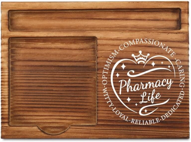THRXOBN Pharmacy Life Wooden Sticky Note Holder – Heart-Themed Pharmacist Appreciation Desk Organizer, Thoughtful Gift for Pharmacy Staff, WSH37