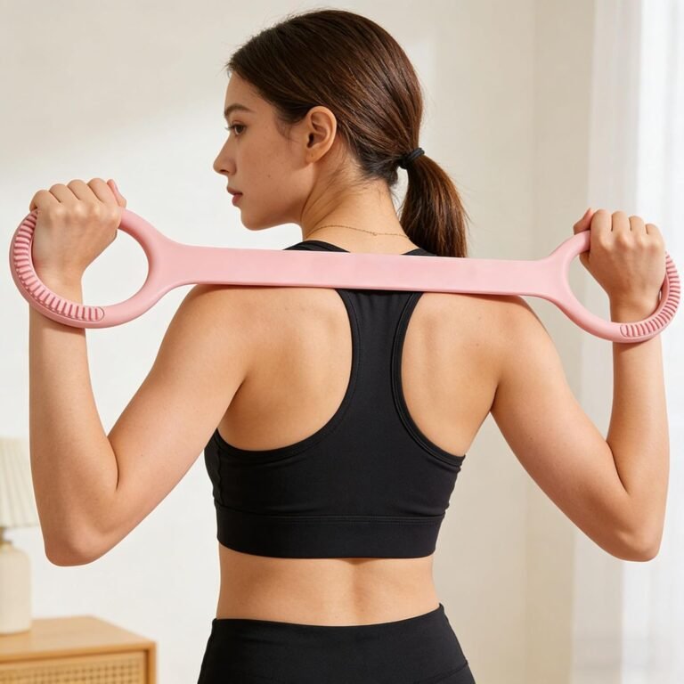 Figure 8 Resistance Band with Handles, TPE Fitness Resistance Band for Arm, Back and Shoulder Stretching, Portable Workout Equipment for Home Gym, Yoga and Pilates