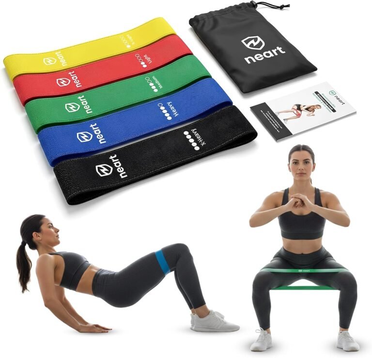 Neart Fabric Resistance Bands Set of 5 – Premium Exercise Bands for Legs & Glutes, Non-Slip Workout Bands for Home, Fitness Equipment, Resistance Bands for Legs and Physical Therapy Bands