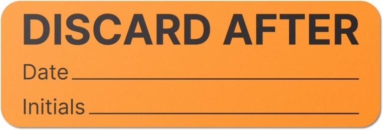 300 Labels – Orange, Discard After Date Expiration Stickers – 1.5 x 0.5 inch Food Freshness Labels/Medication Expiration Stickers for Pharmacies, Bakeries, Healthcare – 1 Pack