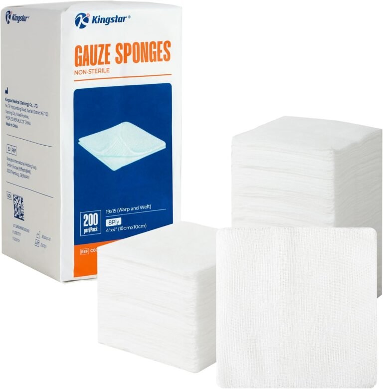 200 Pack 4×4 Inch Gauze Sponges 8-Ply, 100% Cotton Large Gauze Pads for Wound Care, Highly Absorbent Bulk Hospital-Grade First Aid & Surgical Dressing