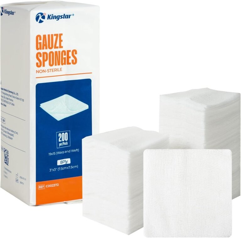 200 Pack 3×3 Inch Gauze Sponges 8-Ply, 100% Cotton Soft Woven Gauze Pads for Wound Care, Highly Absorbent Bulk Hospital-Grade First Aid & Surgical Dressing
