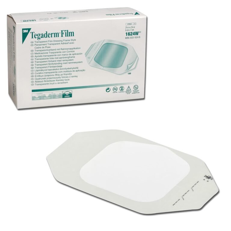 3M Health Care 1624W Tegaderm Film Dressing, Frame Style, 2.75″ Length x 2.375″ Width, Transparent (Pack of 100)