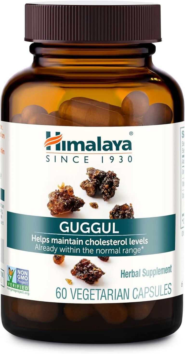 Himalaya Guggul – Herbal Liver Support for Liver Detox, Cholesterol, HDL & LDL Support – Vegan, Non-GMO, Gluten Free, 720 mg, 60 Capsules