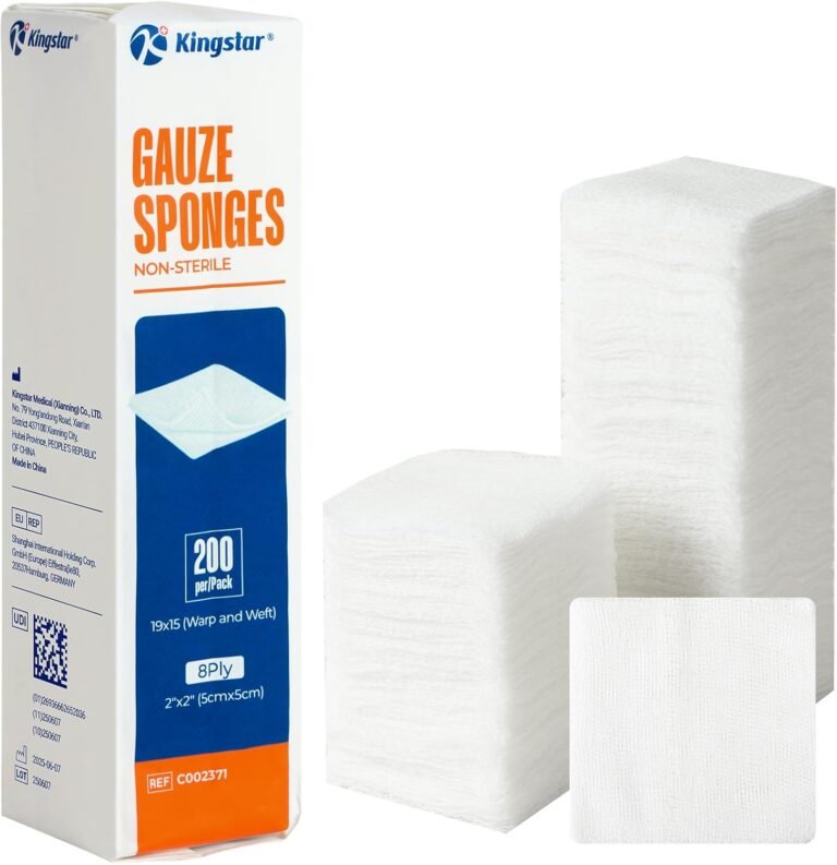 200 Pack 2×2 Inch Gauze Sponges 8-Ply, 100% Cotton Woven Gauze Pads for Wound Care, Highly Absorbent Bulk Hospital-Grade First Aid & Surgical Dressing