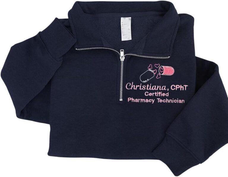 Lovely POD Personalized Embroidered Quarter Zip Sweatshirt, Gift for Nurses, Doctors, Healthy Care, Medical Gifts