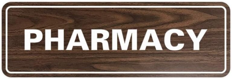 Signs ByLITA Standard Pharmacy Sign(Walnut) – Large