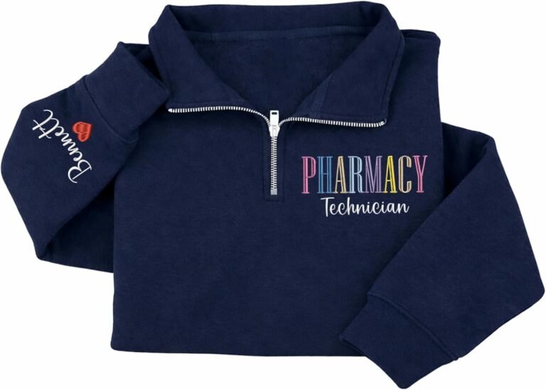 Personalized Embroidered Quarter Zip Sweatshirt for Women, Custom Name & Profession Pullover, Nurse Gift