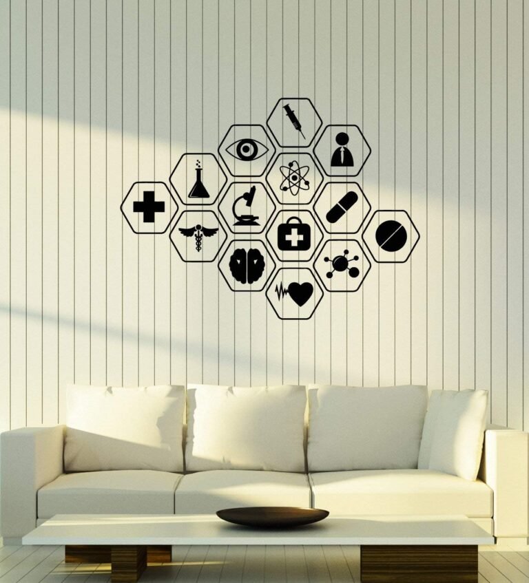 WallStickers4ever Vinyl Wall Decal Logo Health Care Clinic Hospital Pharmacy Stickers Mural Large Decor (g3534) Black