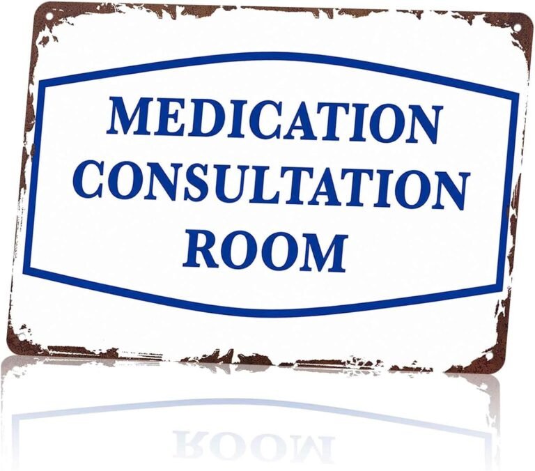 Medication Consultation Room Metal Sign 8×12 Inch, Funny Aluminum Wall Decor Suitable for Hospital Clinic Pharmacy Medical Center Doctor Office Health Care Facility and Professional Consulting Studio