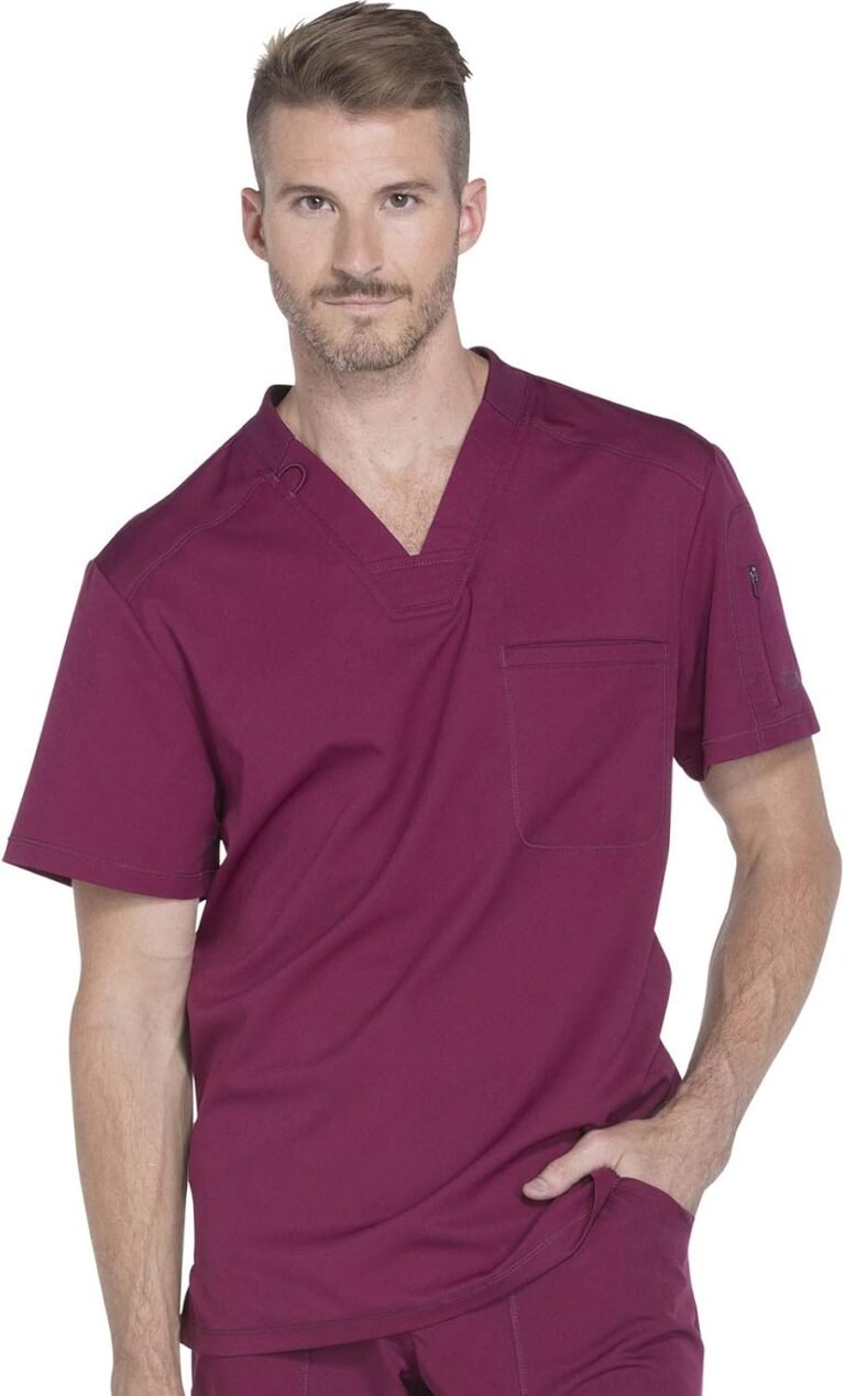 Dickies Dynamix Scrubs for Men Athletic-Inspired V-Neck Chest Pocket Scrub Top with Four-Way Stretch & Moisture Wicking DK610