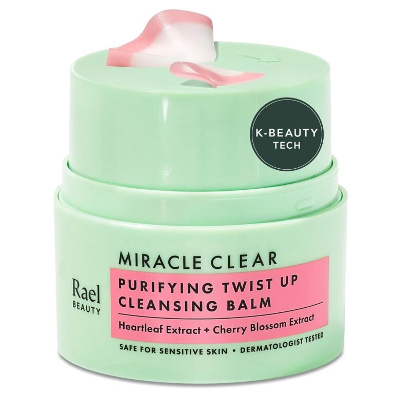 Rael Miracle Clear Facial Cleanser Face Wash (Cleansing Balm, 1.69 oz) | Twist-Up Makeup Remover Balm with Rice Bran & Jojoba Oils, Korean Skin Care for Oily & Combination Skin