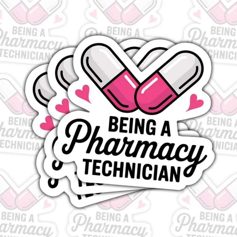 3Pcs Being A Pharmacy Technician Sticker, Pharmacy Technician Sticker Gift Nurse Doctor Pharmacist Decorations for Laptop, Water Bottle, Car, Phone, Helmet, Window, Kindle, Notebook