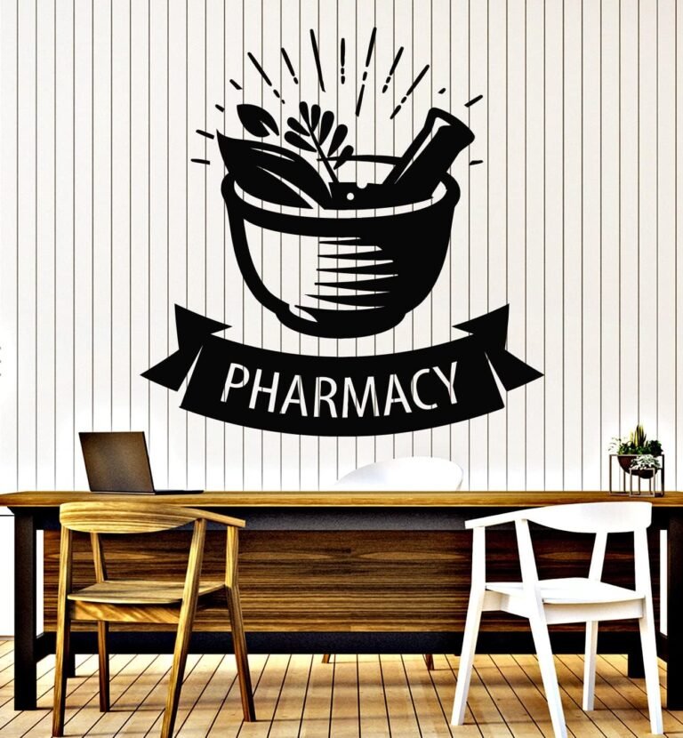 Vinyl Wall Decal Pharmacy Department Medical Office Health Care Stickers Mural Large Decor (g6707) Black