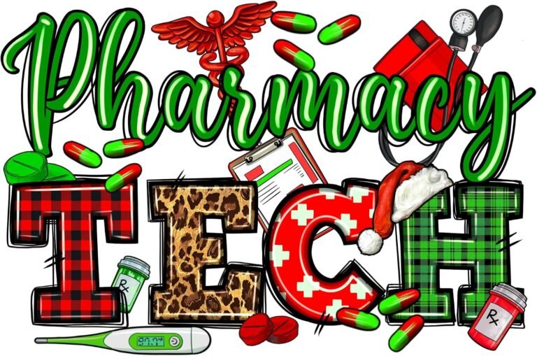 Christmas Pharmacy Tech Ready to Press Sublimation Transfer, Ready to Use, Pharmacy Technician, Hospital, Pills, Sub Image Ready to Press (Adult x1-8.5+”)