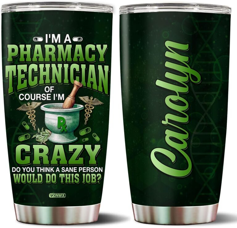 Personalized Pharmacy Technician Tumbler For Women Nurse Nursing Health Care Provider Gifts Pharmacist Coffe Mug 20oz Insulated Stainless Steel Cup With Lid